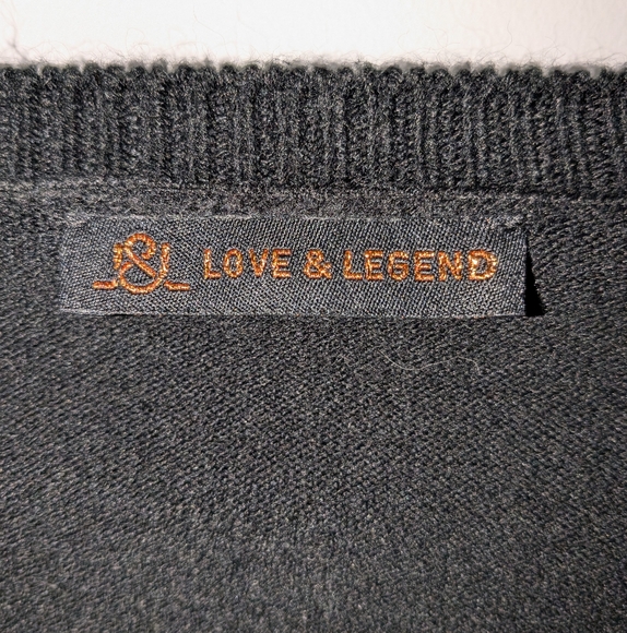 🍁 Love and Legend Women black V neck Sweater sides zipper size 2X - Picture 3 of 10